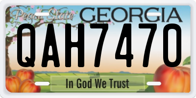 GA license plate QAH7470