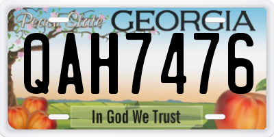 GA license plate QAH7476