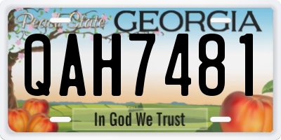 GA license plate QAH7481