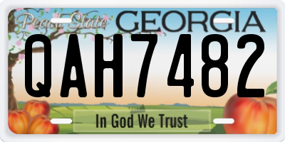 GA license plate QAH7482
