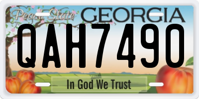 GA license plate QAH7490