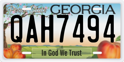 GA license plate QAH7494
