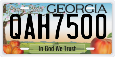GA license plate QAH7500