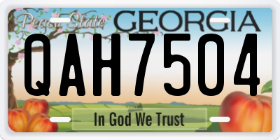 GA license plate QAH7504