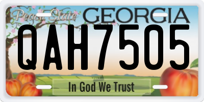GA license plate QAH7505