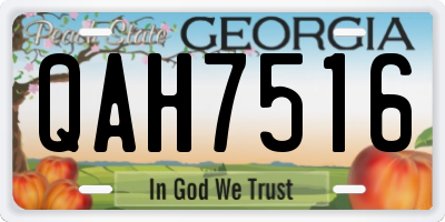 GA license plate QAH7516
