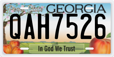 GA license plate QAH7526