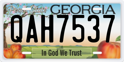 GA license plate QAH7537