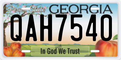 GA license plate QAH7540