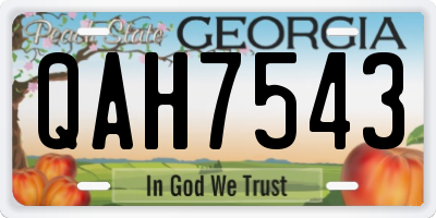 GA license plate QAH7543