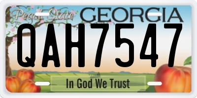 GA license plate QAH7547