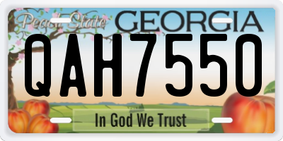 GA license plate QAH7550