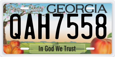 GA license plate QAH7558