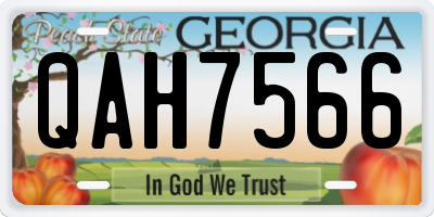 GA license plate QAH7566