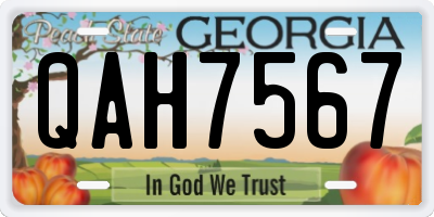 GA license plate QAH7567