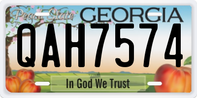 GA license plate QAH7574
