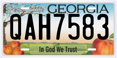 GA license plate QAH7583