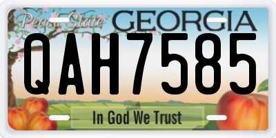 GA license plate QAH7585