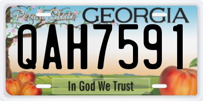 GA license plate QAH7591