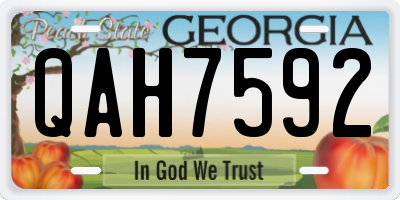 GA license plate QAH7592