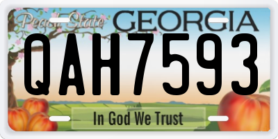 GA license plate QAH7593