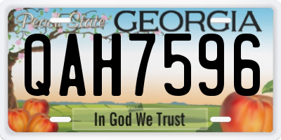 GA license plate QAH7596