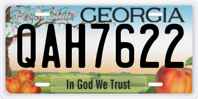 GA license plate QAH7622