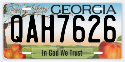 GA license plate QAH7626