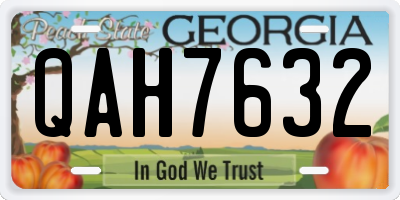 GA license plate QAH7632