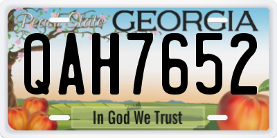 GA license plate QAH7652