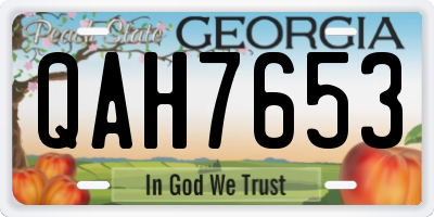 GA license plate QAH7653