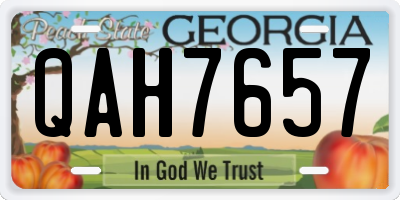 GA license plate QAH7657