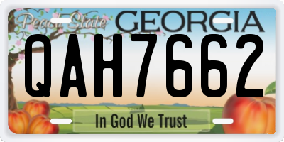 GA license plate QAH7662