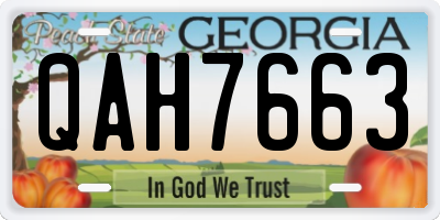 GA license plate QAH7663