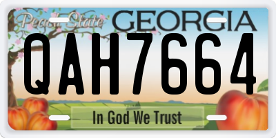 GA license plate QAH7664