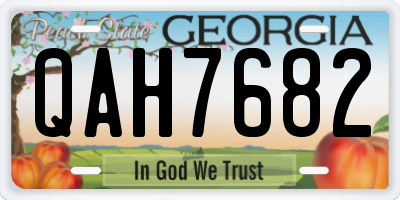 GA license plate QAH7682