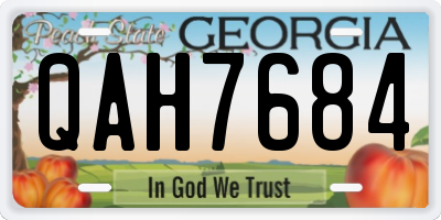 GA license plate QAH7684