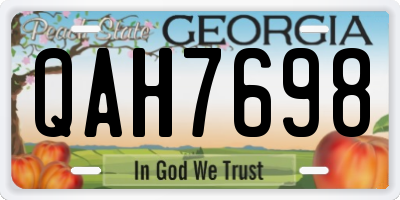 GA license plate QAH7698