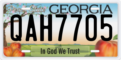 GA license plate QAH7705