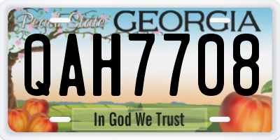 GA license plate QAH7708