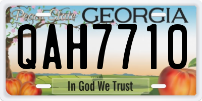 GA license plate QAH7710