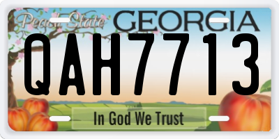 GA license plate QAH7713