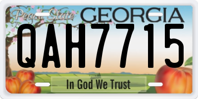 GA license plate QAH7715