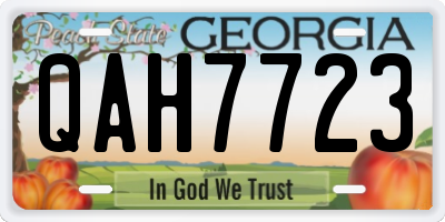 GA license plate QAH7723