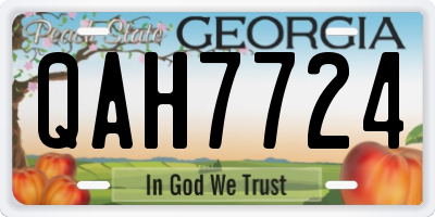GA license plate QAH7724