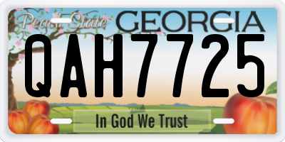 GA license plate QAH7725