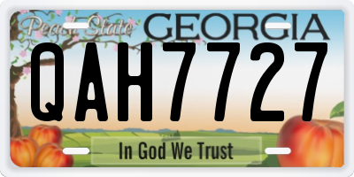 GA license plate QAH7727