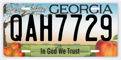GA license plate QAH7729
