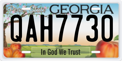 GA license plate QAH7730