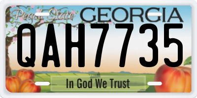 GA license plate QAH7735
